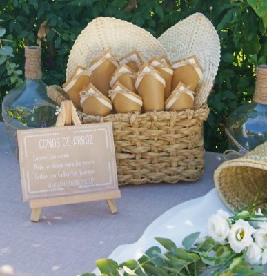 ideas conos de arroz para bodas