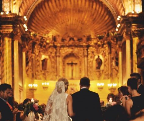 iglesia boda decoración